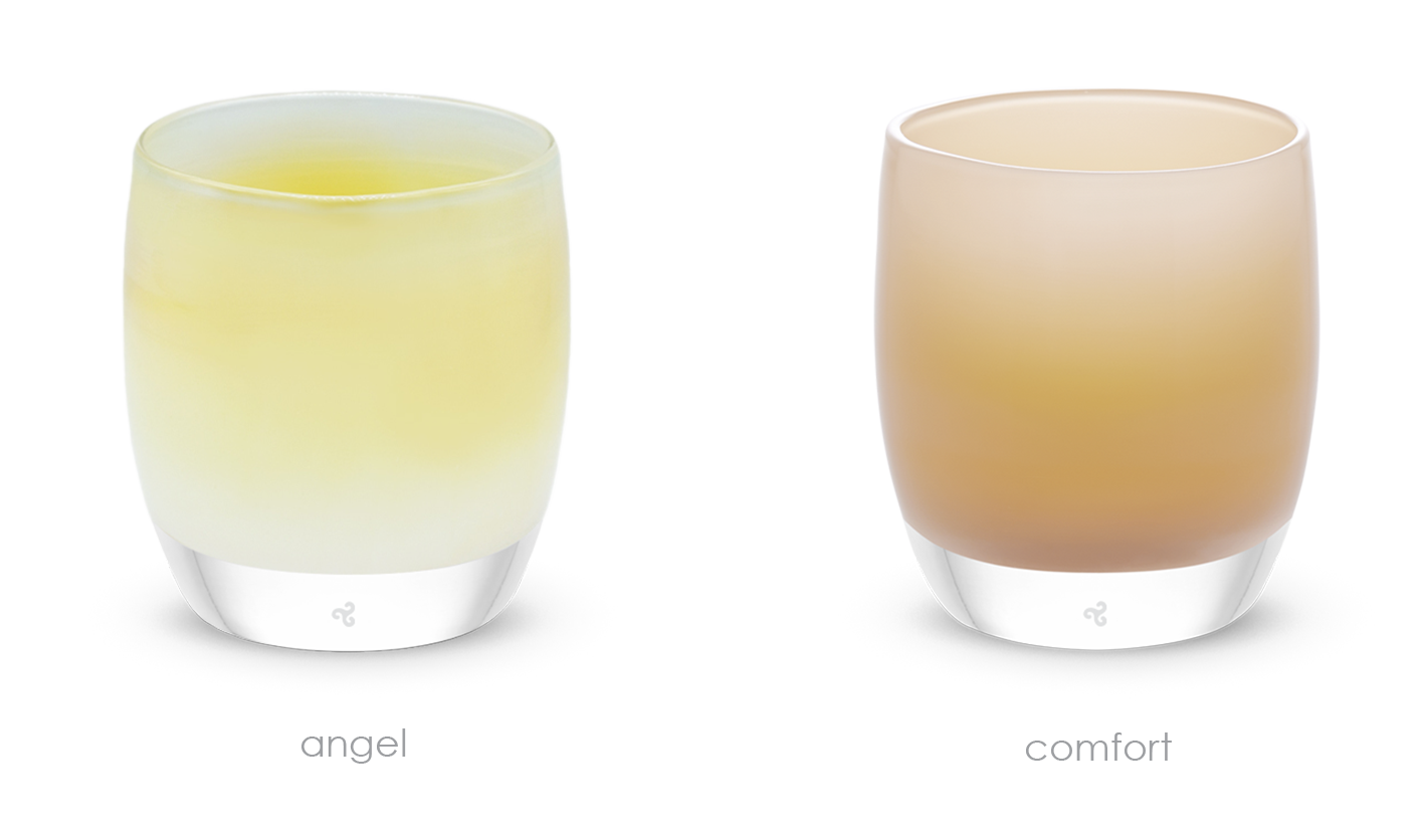 gentle wings set | hand-blown glass candle holder set | glassybaby