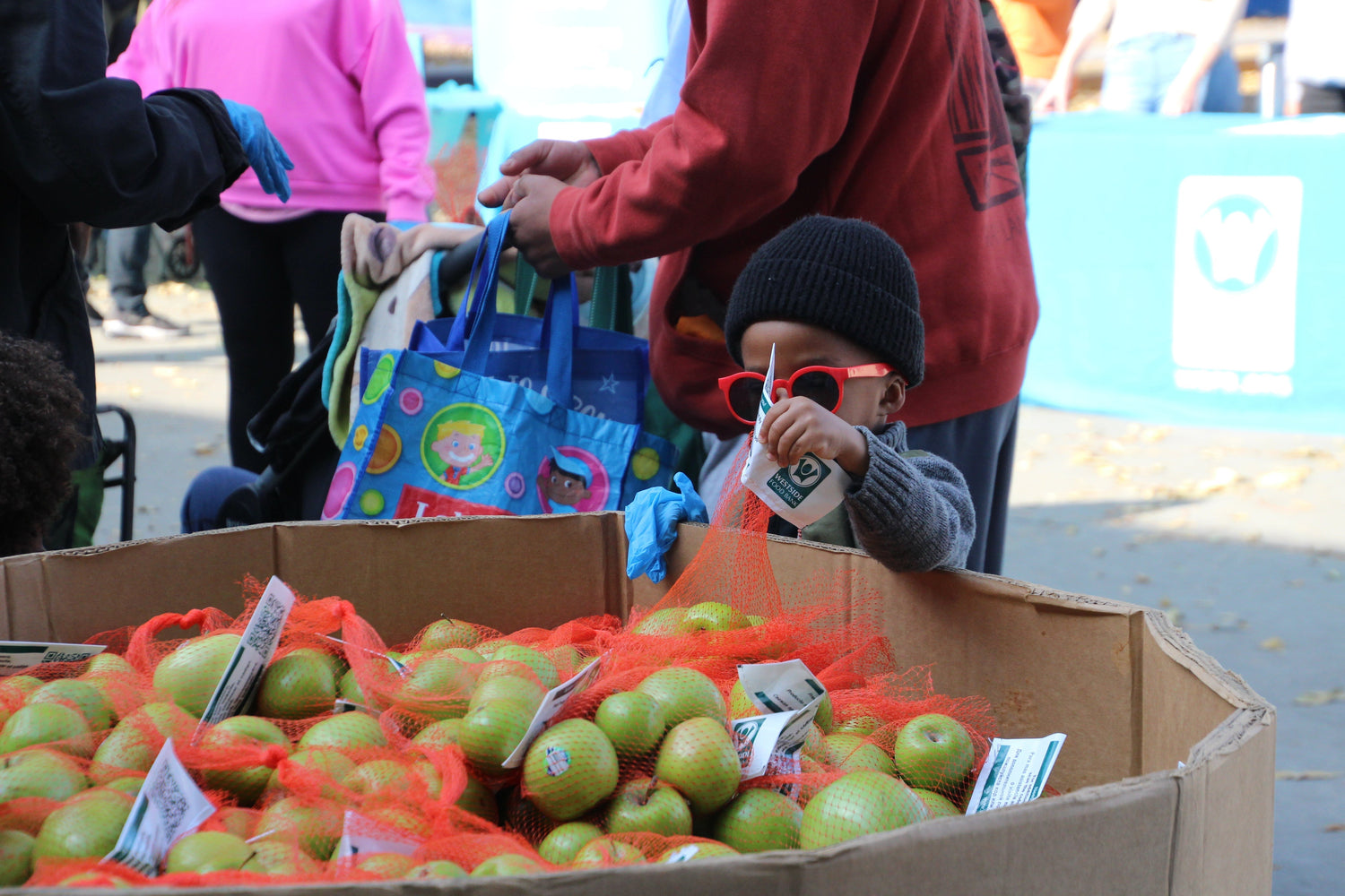 Fresh and shelf stable items that Westside Food Bank provides during their fire relief distribution.