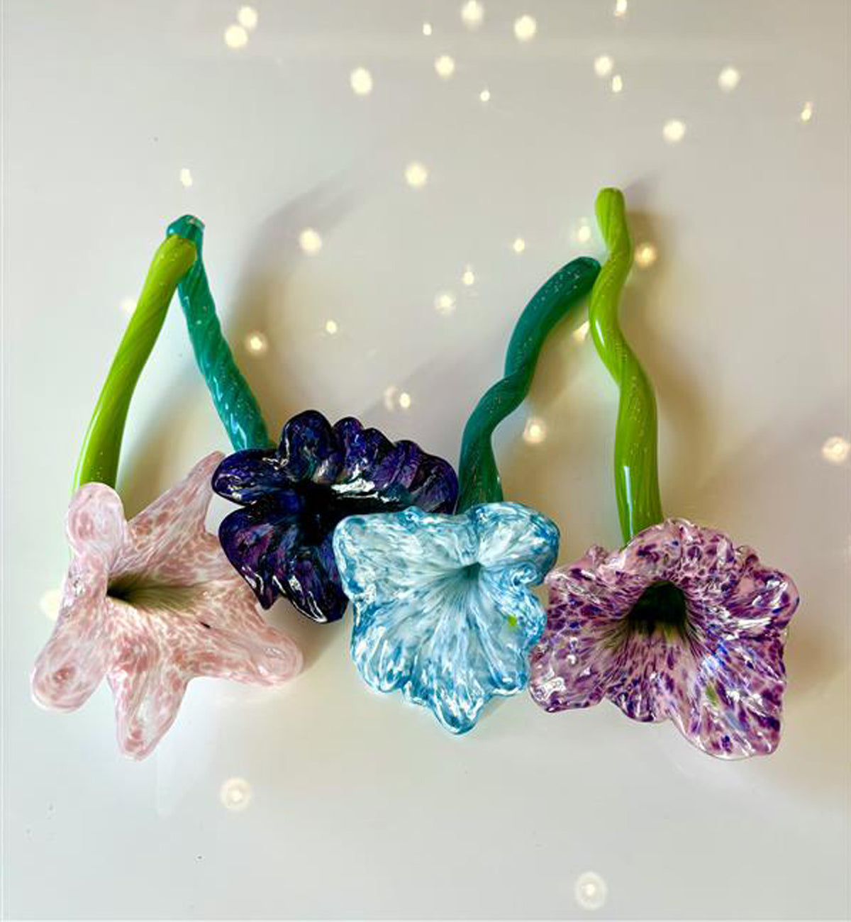 hand-blown glass flowers