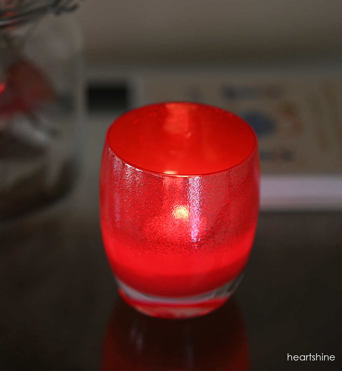 Glassybaby red authentic with subtle swirl