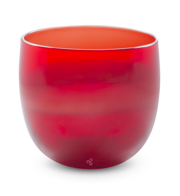 holly berry, gradient red, hand-blown drinking glass