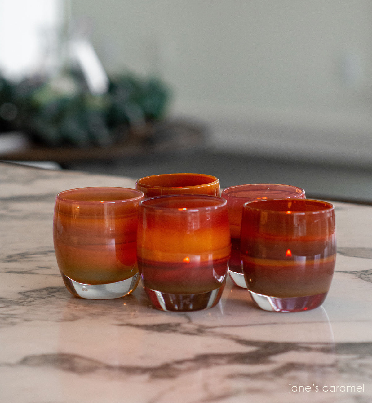 GLASSYBABY Votive Candle retailer Holder - Jane's Caramel Label Pre-Triskelion Brown