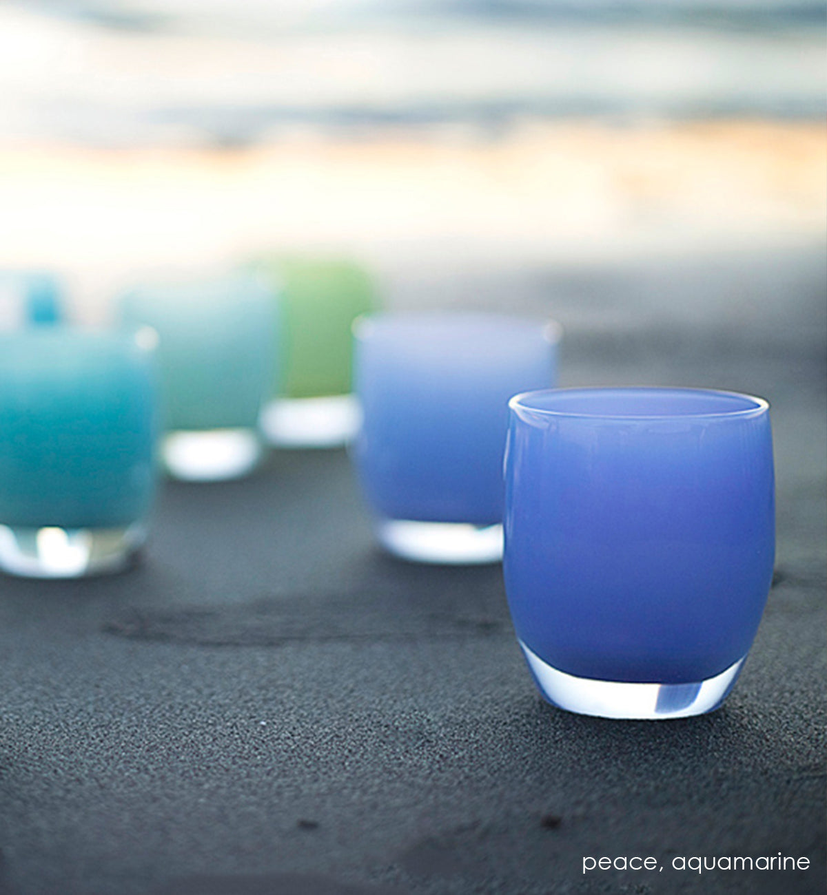 Periwinkle Stained outlet Glass Candle Holder