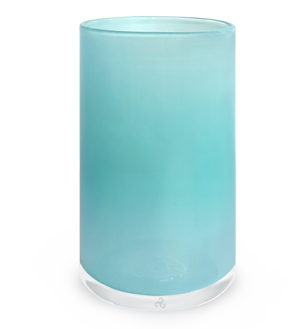 turquoise tumbler, opaque turquoise blue hand-blown water glass