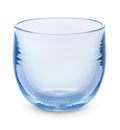 sparking water drinker, transparent light sky blue, hand-blown drinking glass.