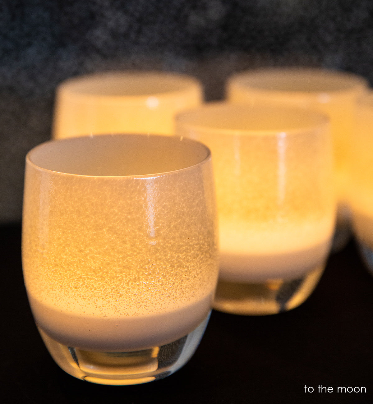 RARE Glassybaby Hope cheapest & To The Moon Hand Blown Glass Candle Holder Set