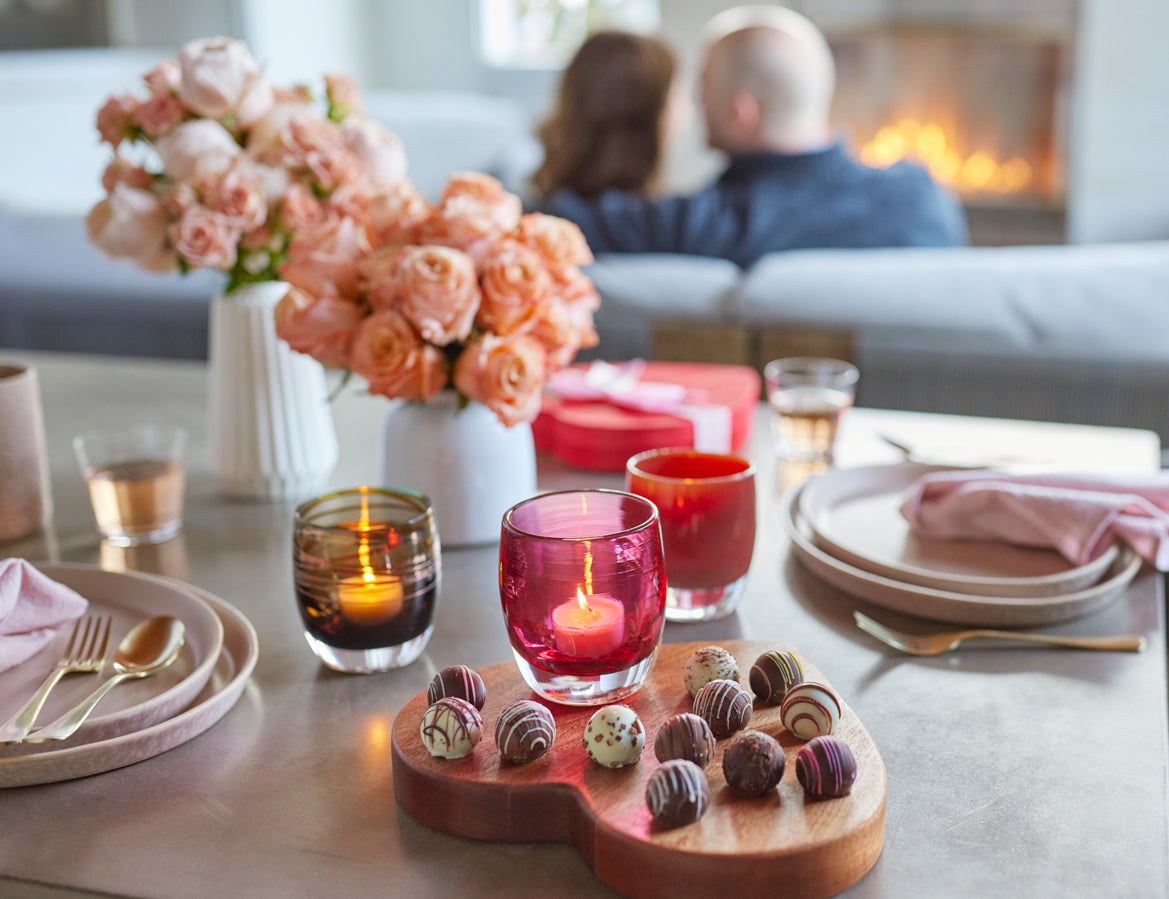 'truffle' 'true love' 'chocolate covered cherry' on table setting