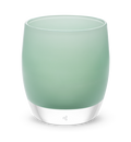 begin again light teal, hand-blown glass votive candle holder