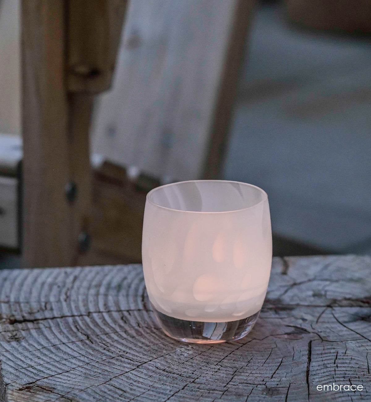 Top Glassybaby Kindness Hand Blown Candle Holder- Tag Worn Off Some Flaws