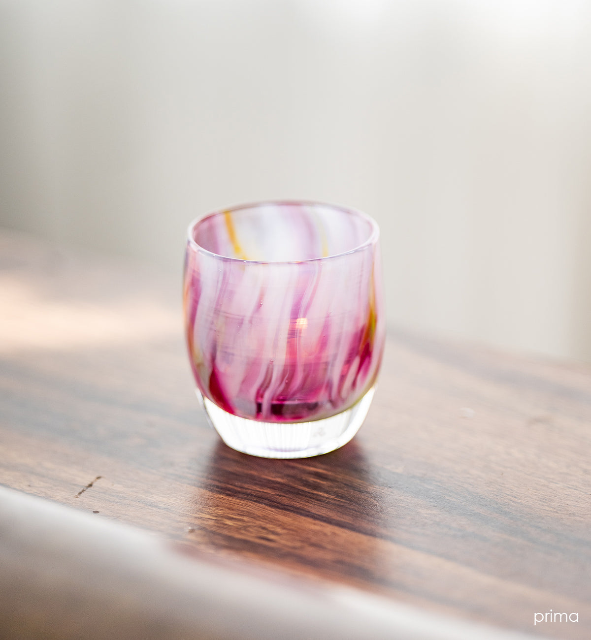 hand-blown glass votive candle holders & drinkware